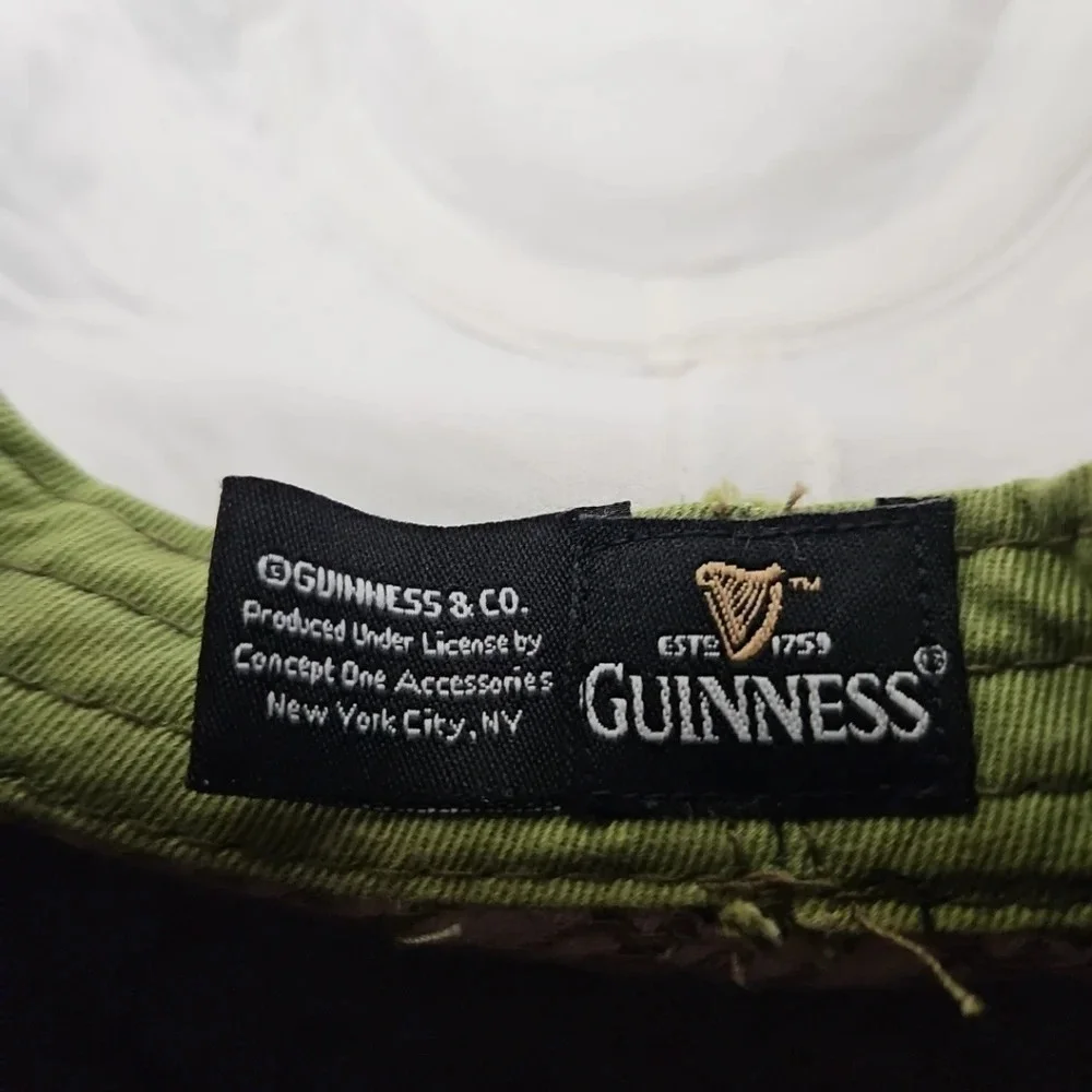 Guinness Unisex Official Merchandise Green Plaid Short Brim Fedora Hat Size M/L